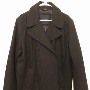 Men’s Tommy Hilfiger Pea Coat Wool Black Medium